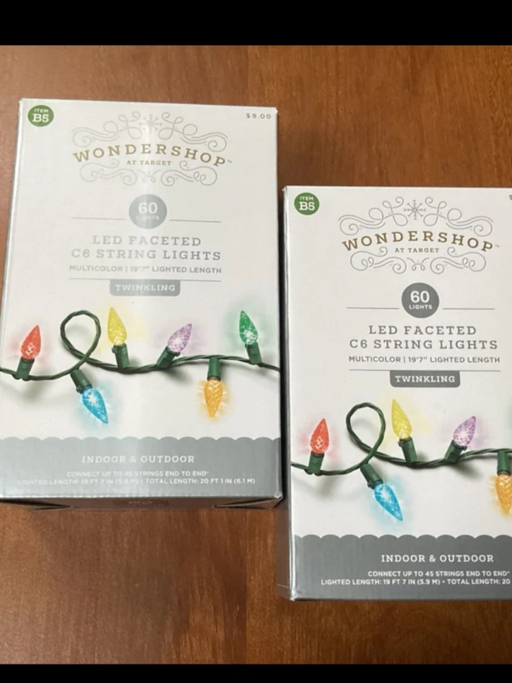 Wondershop Christmas LED Faceted C6 String Multi-Color Lights Bundle